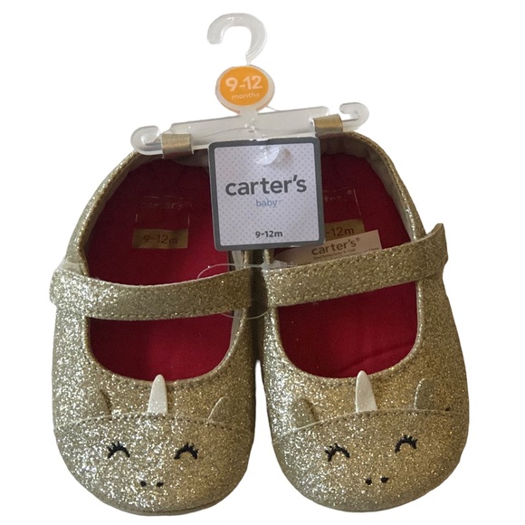 Carters Gold Unicorn Infant Mary Janes 9-12 months - Picture 6 of 6
